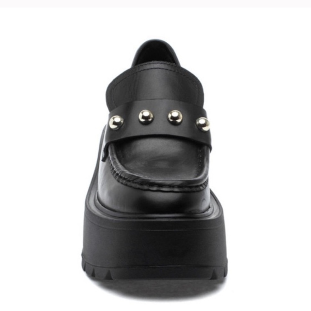 J SLIDES J/SLIDES VICKY Black Leather Platform NEW NEVER WORN Size 8 - Picture 2 of 6